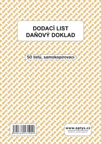 Dodací list A5, samopropisovací, 50 listů 1319